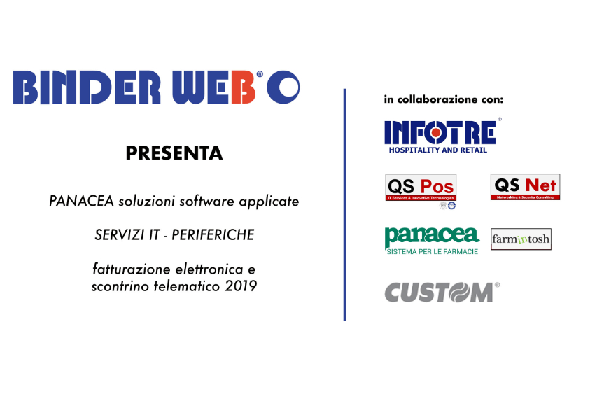 Evento Binderweb PANACEA da LABORATORIOLANZANI 3 e 4 ottobre 2018